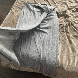 Gray sweater maxi skirt